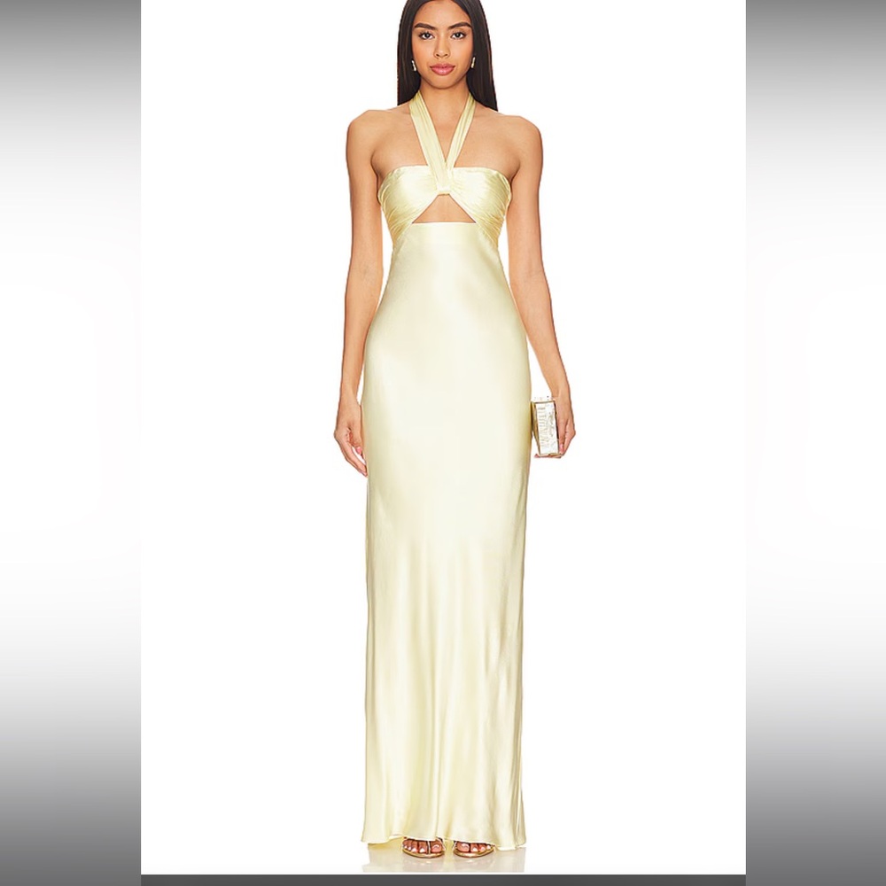 Shona Joy La Lune Halter Silk Gown